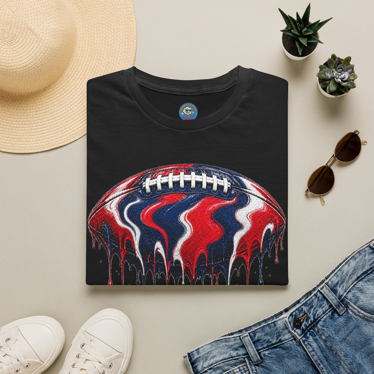 Ole Miss Drip Football T-Shirt