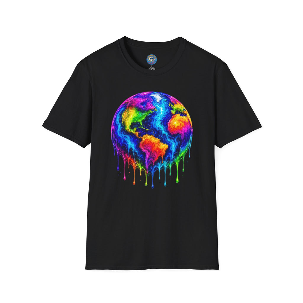 Rainbow Drip Earth T-Shirt