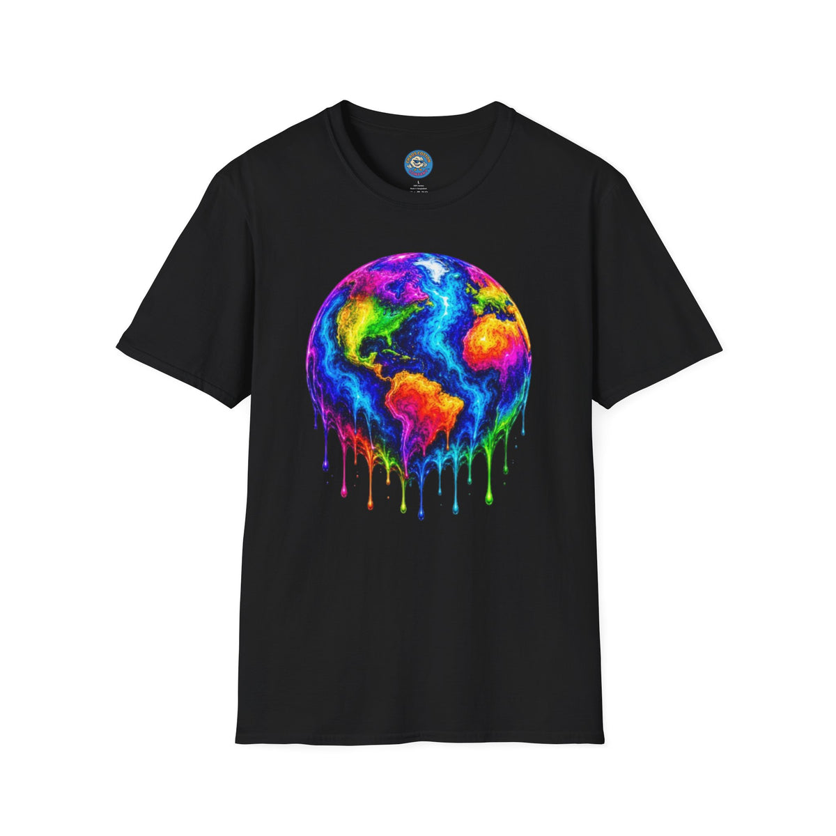 Rainbow Drip Earth T-Shirt