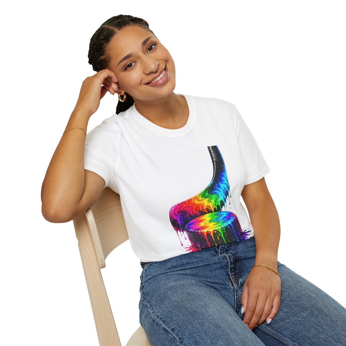 Rainbow Drip Hockey T-Shirt