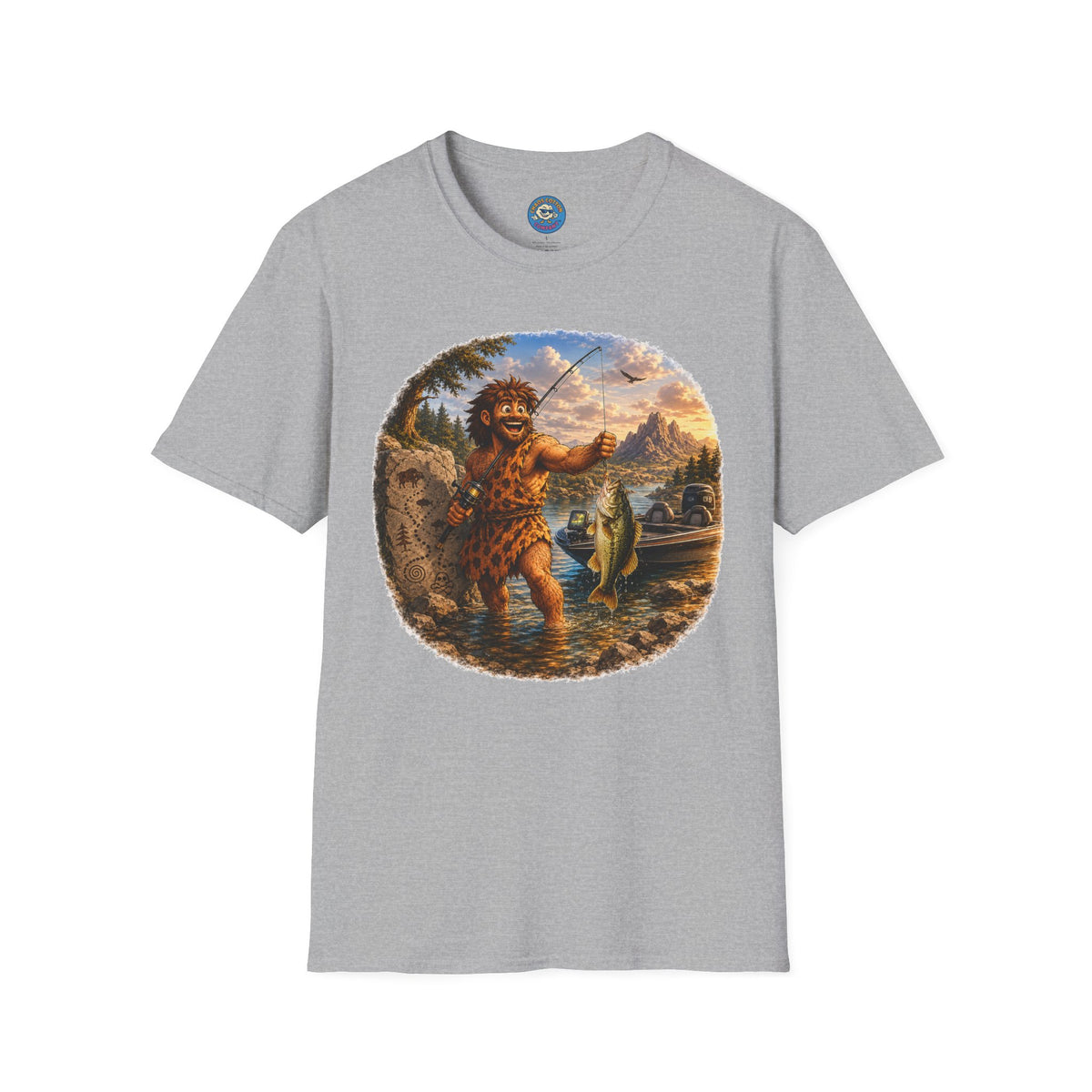 Caveman Goes Fishing T-Shirt