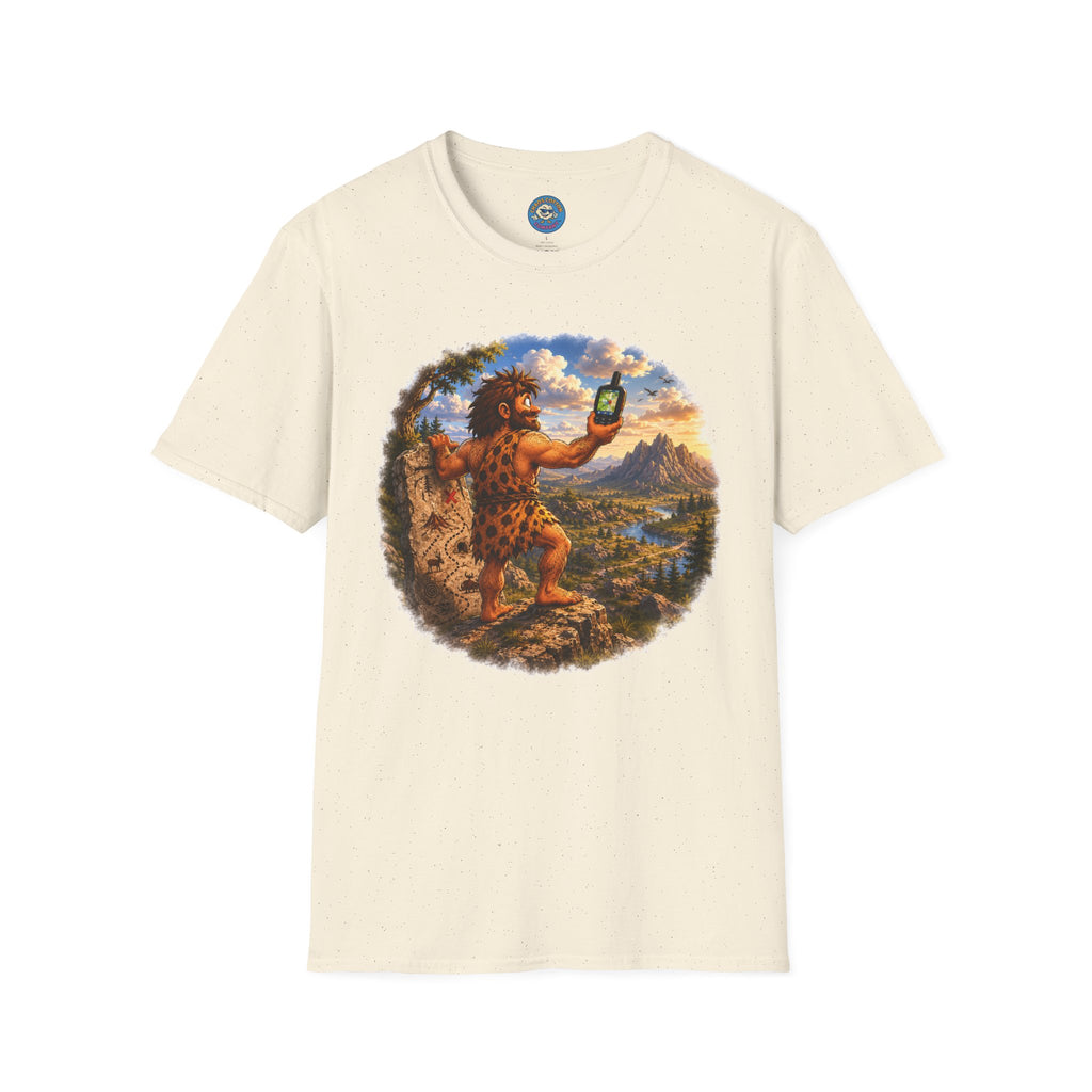 Caveman Using GPS T-Shirt