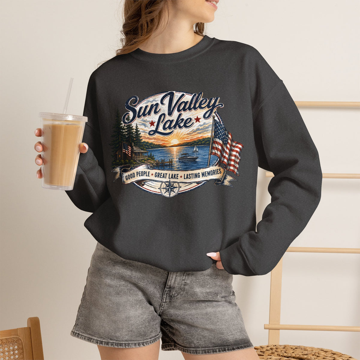Sun Valley Lake Unisex Crewneck Sweatshirt