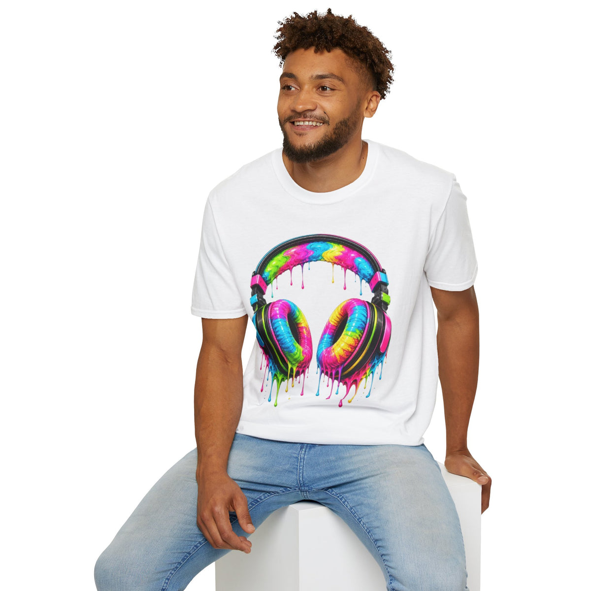 80's Neon Drip Headphones T-Shirt