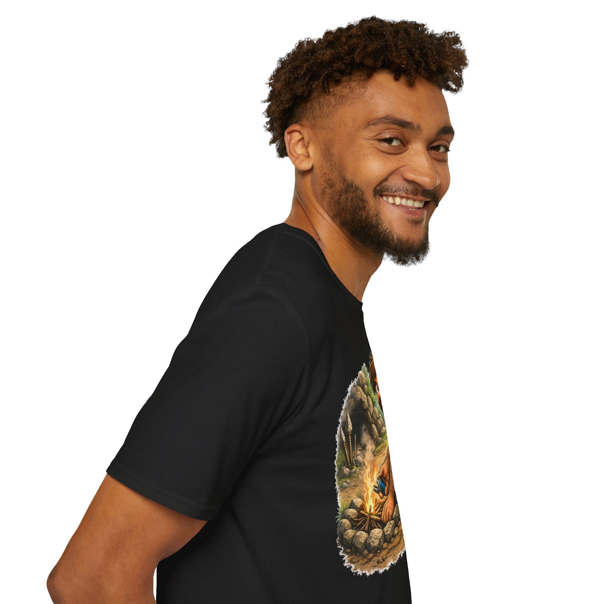 Caveman Discovers a Lighter T-Shirt