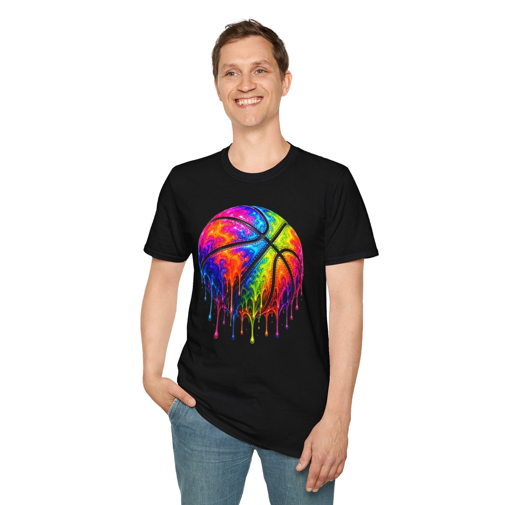 Rainbow Drip Basketball T-Shirt