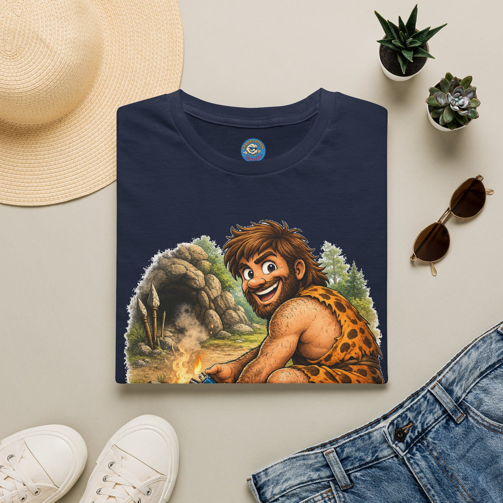 Caveman Discovers a Lighter T-Shirt