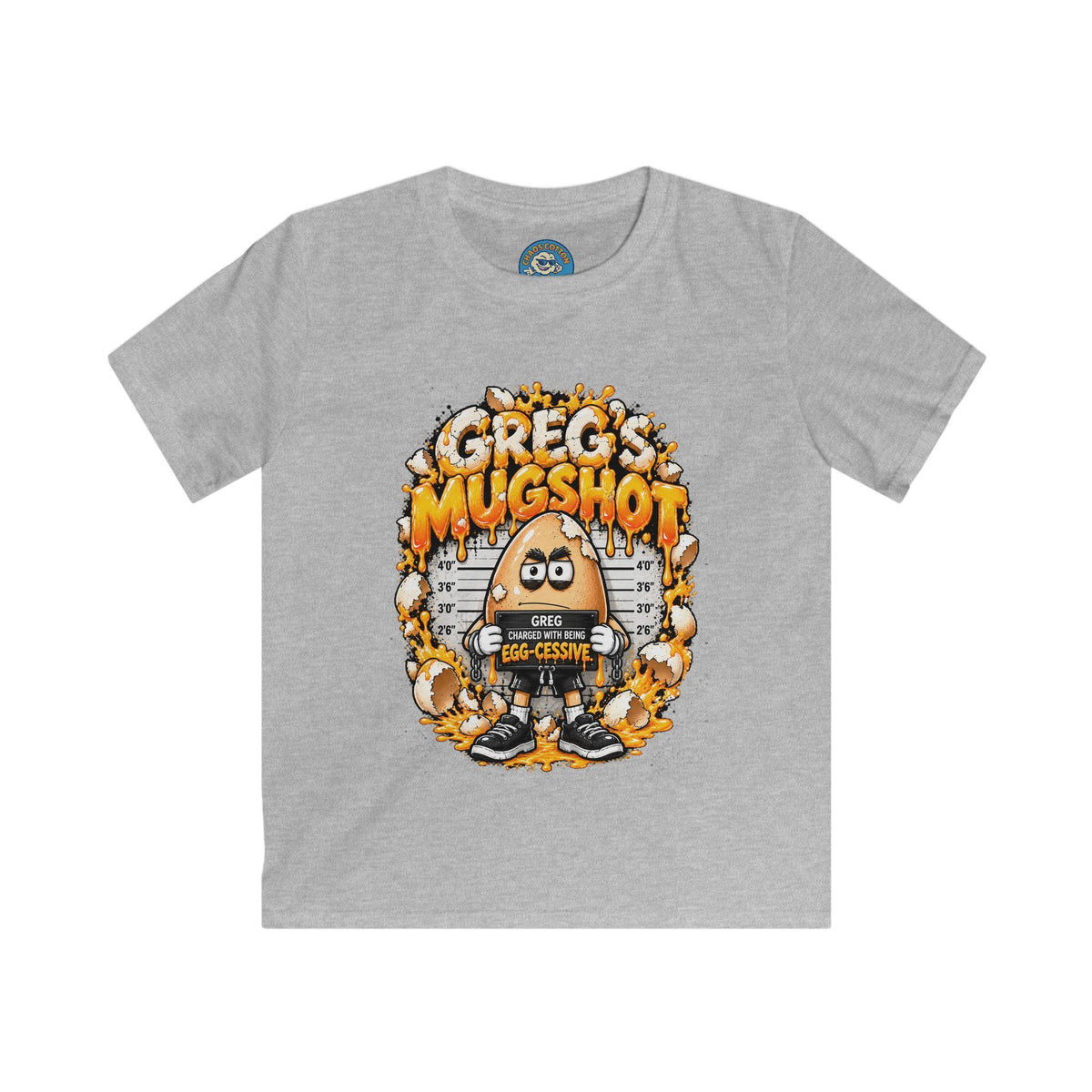 Greg the Egg "Greg's Mugshot" Kids T-Shirt