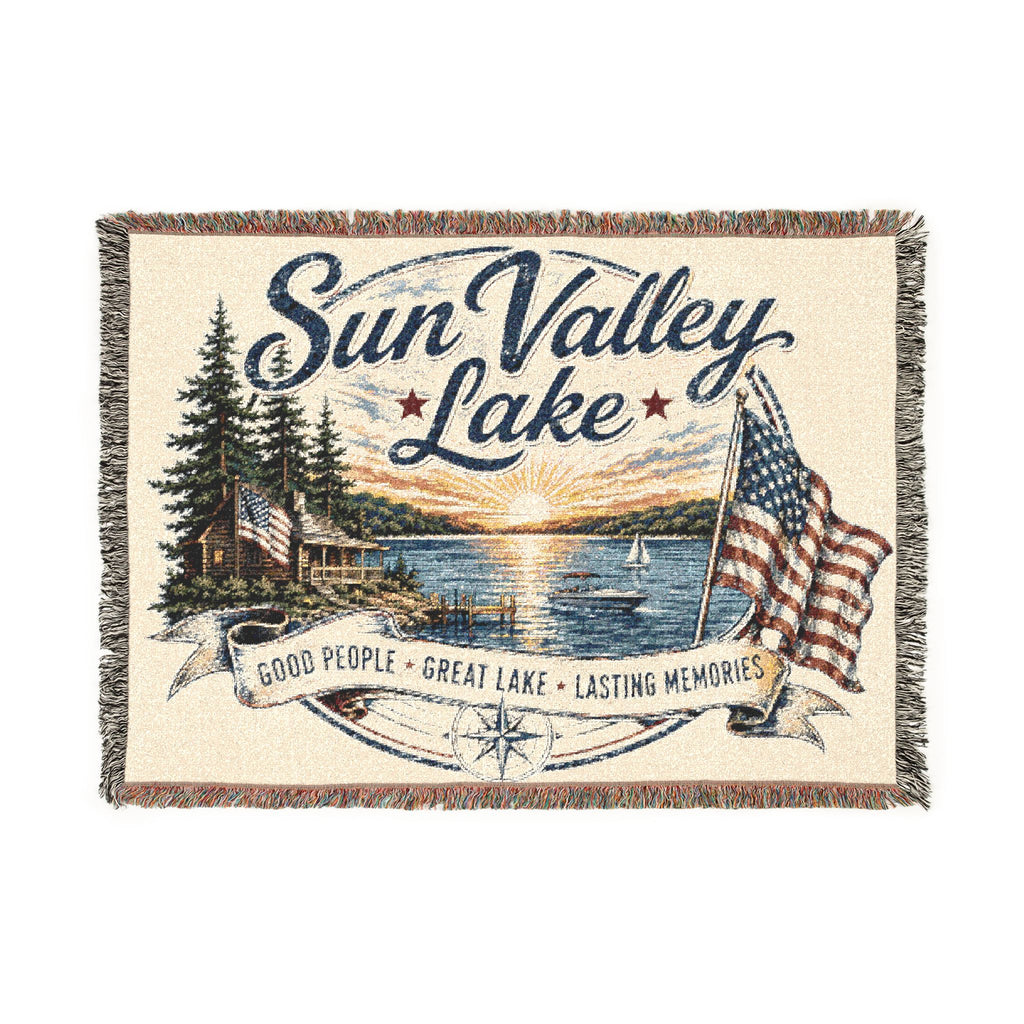 Sun Valley Lake Woven Throw Blanket