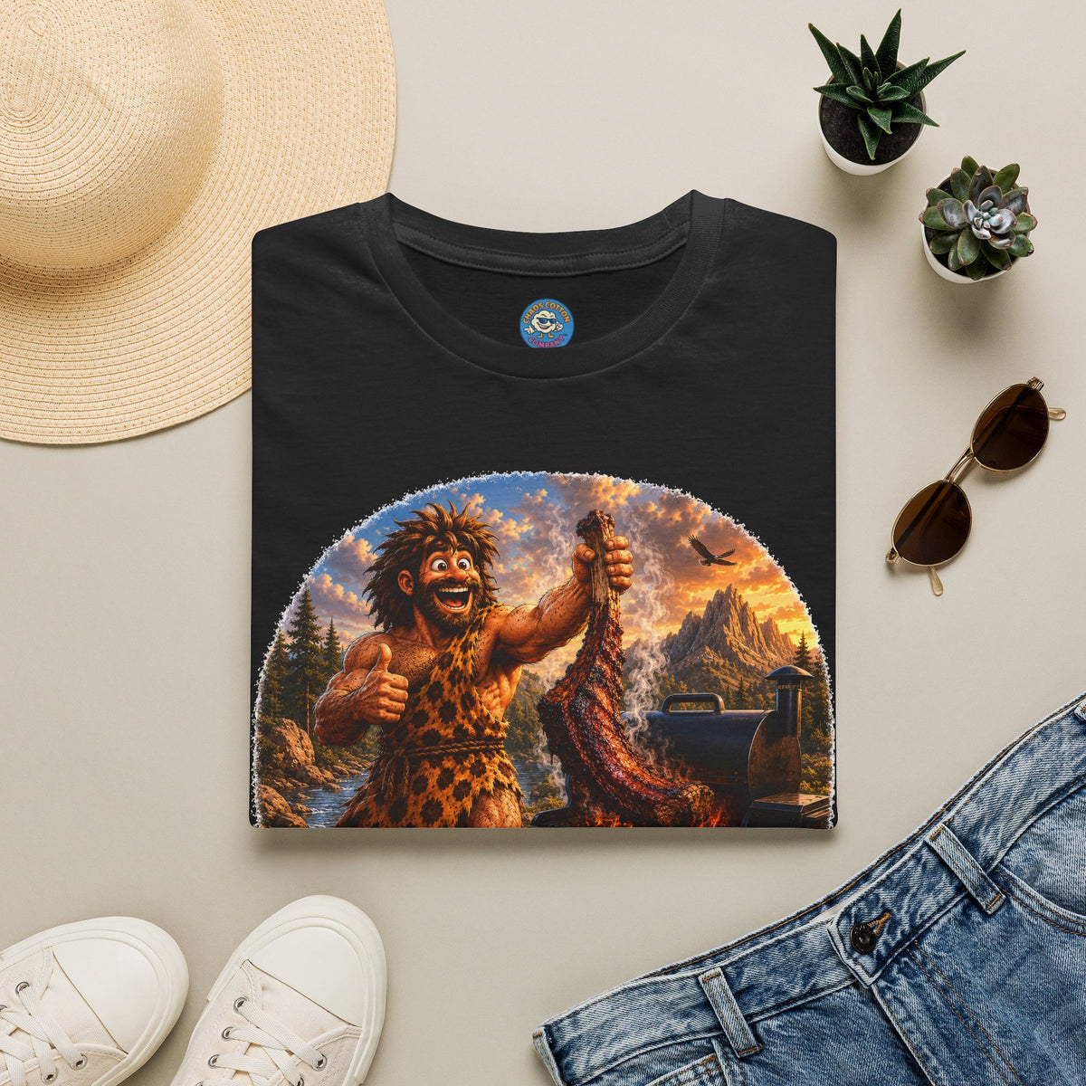 Caveman Grilling T-Shirt