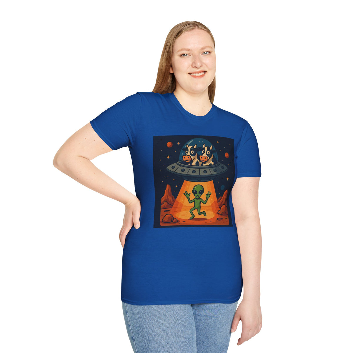 Udderly Suspicious: Alien Cow Abduction Funny UFO T-Shirt