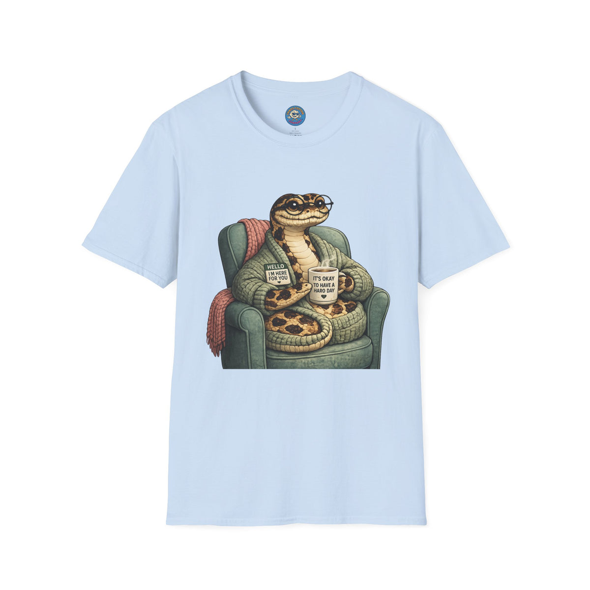 Cozy Snake Holding Mug T-Shirt | It's Okay To Have A Hard Day