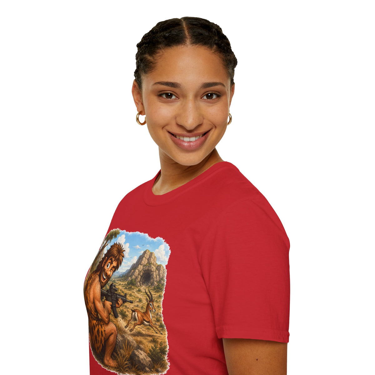 Caveman Hunting with an AR T-Shirt