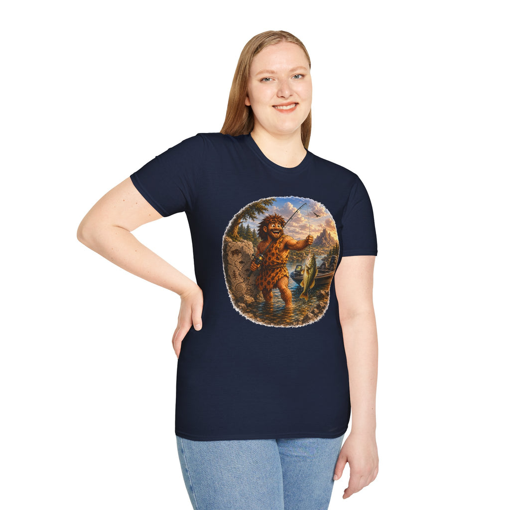 Caveman Goes Fishing T-Shirt