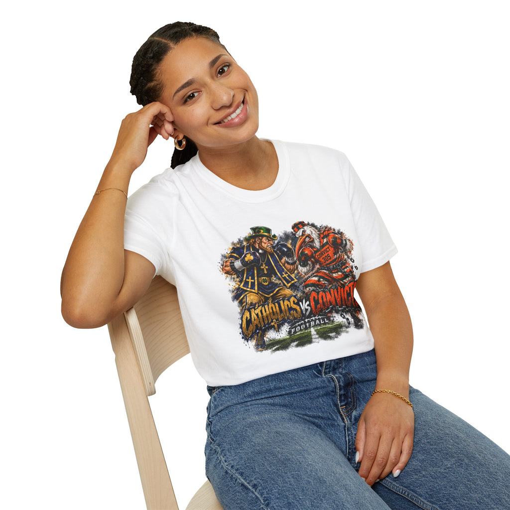 Catholics vs Convicts Rivalry Football T-Shirt