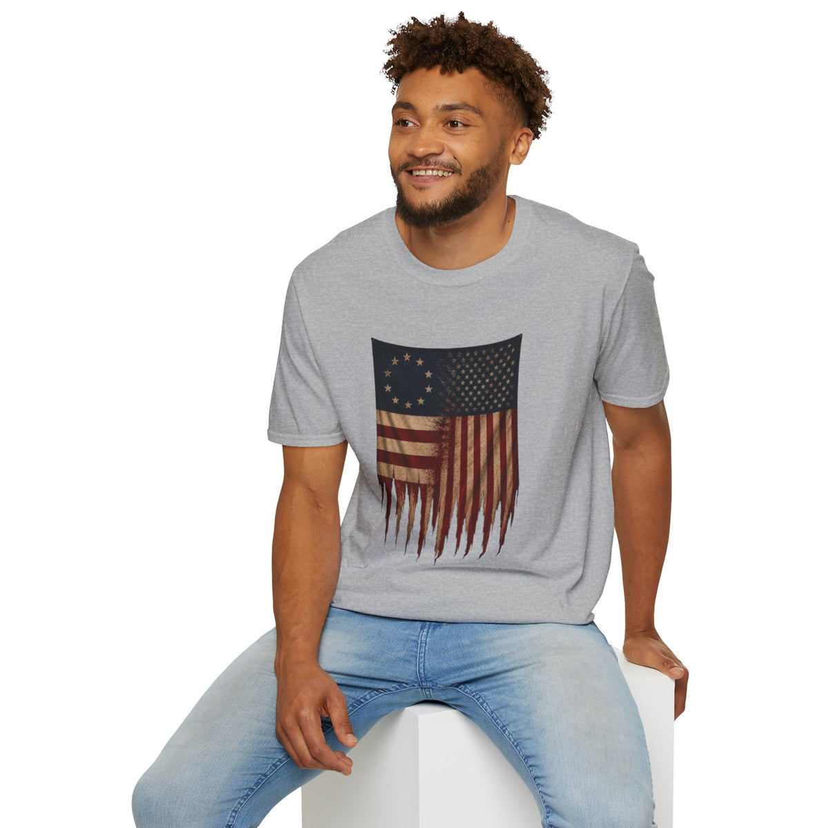 Two Eras, One Nation American Flag T-Shirt