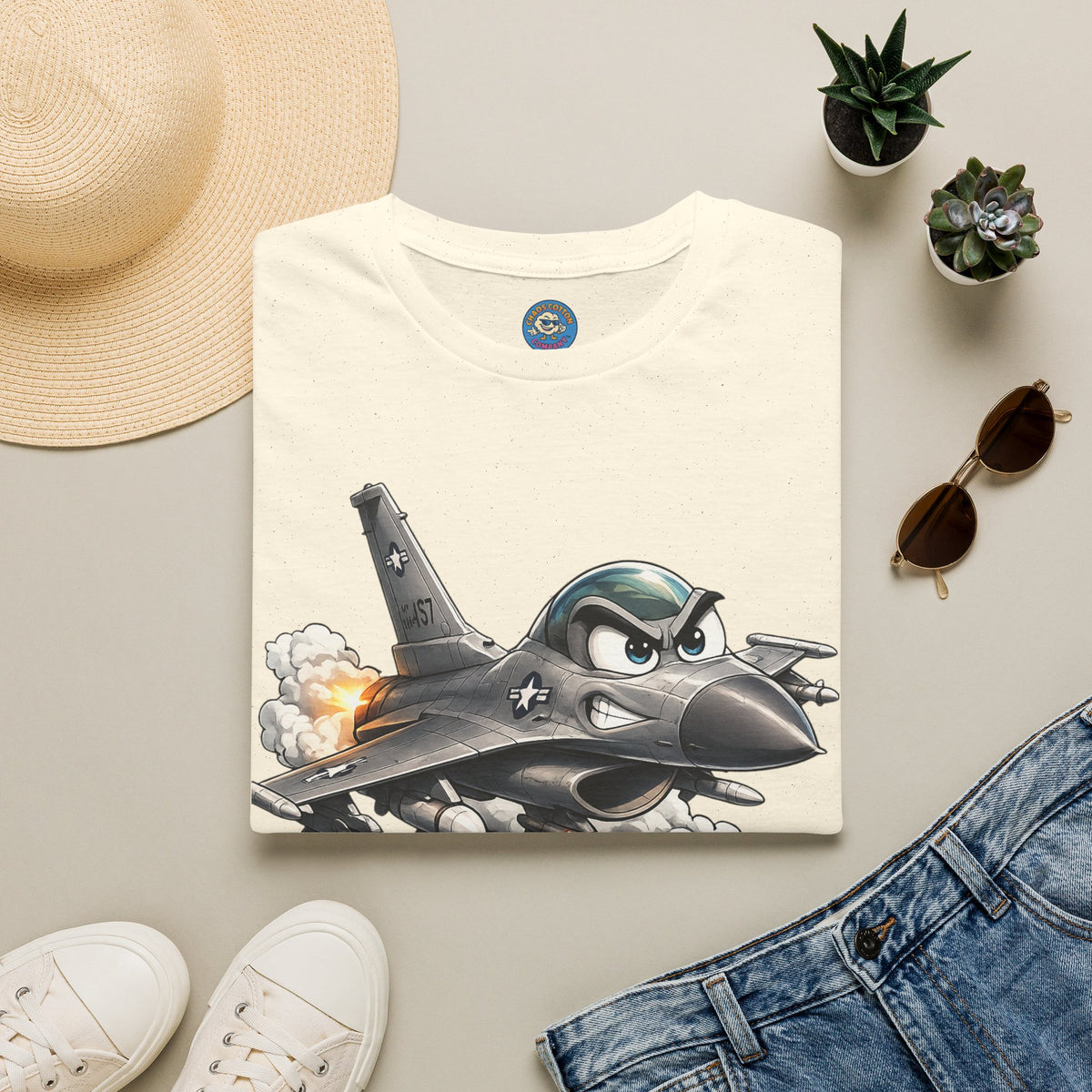 Cartoon Fighter Jet T-Shirt