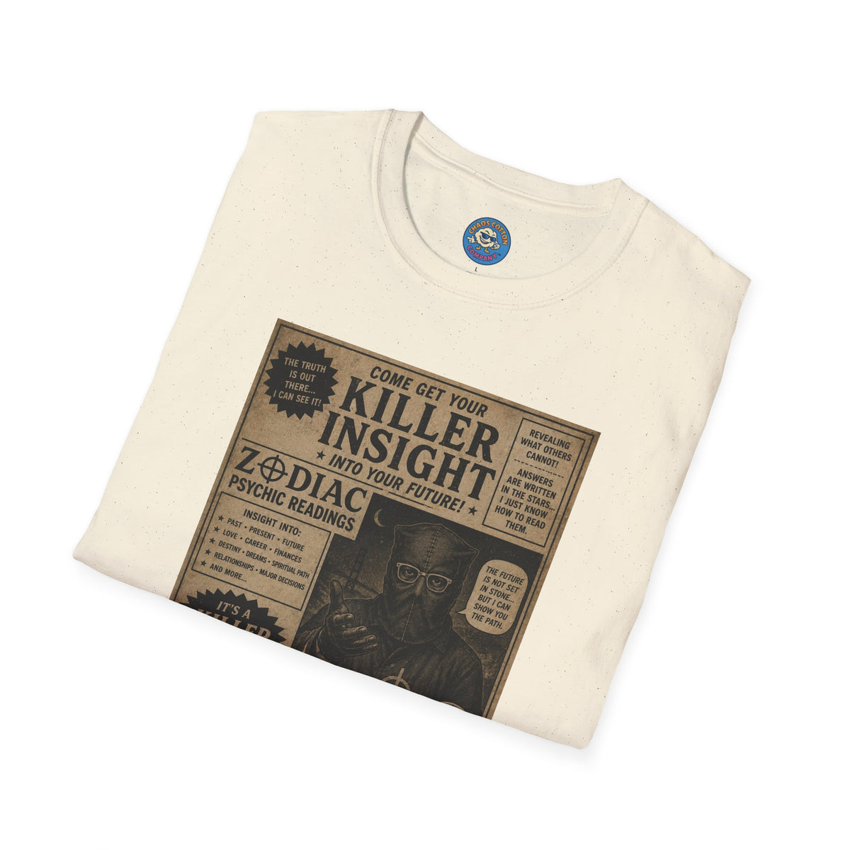 Killer Insight Vintage Newspaper Ad T-Shirt | Zodiac Psychic Readings