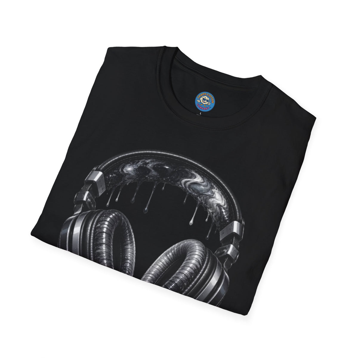 Black and White Drip Headphones T-Shirt