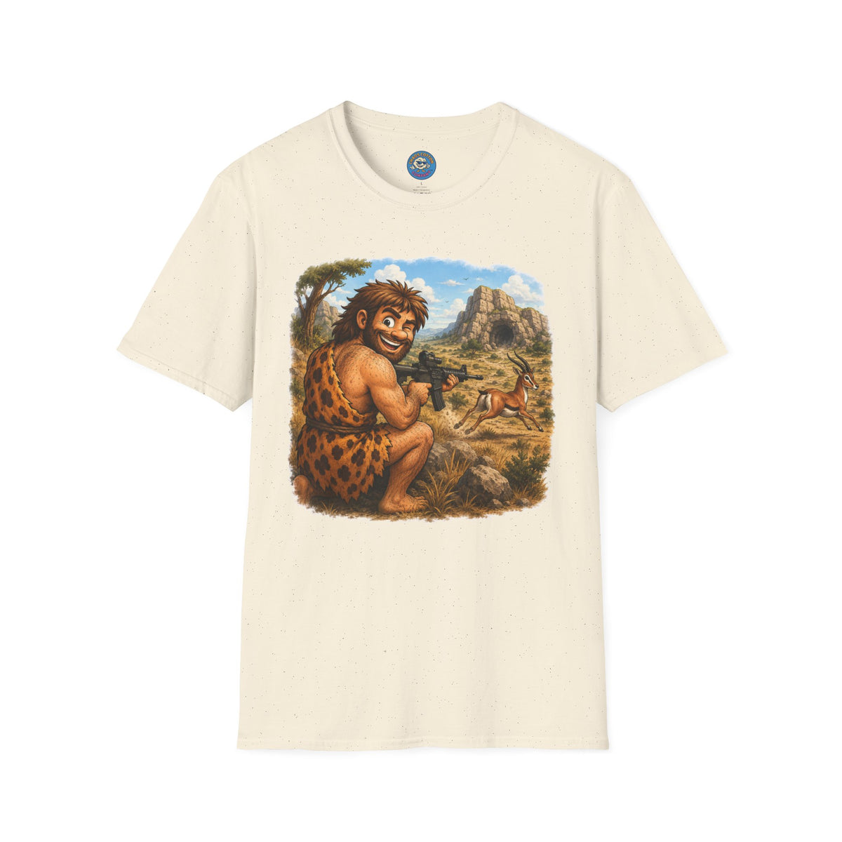 Caveman Hunting with an AR T-Shirt