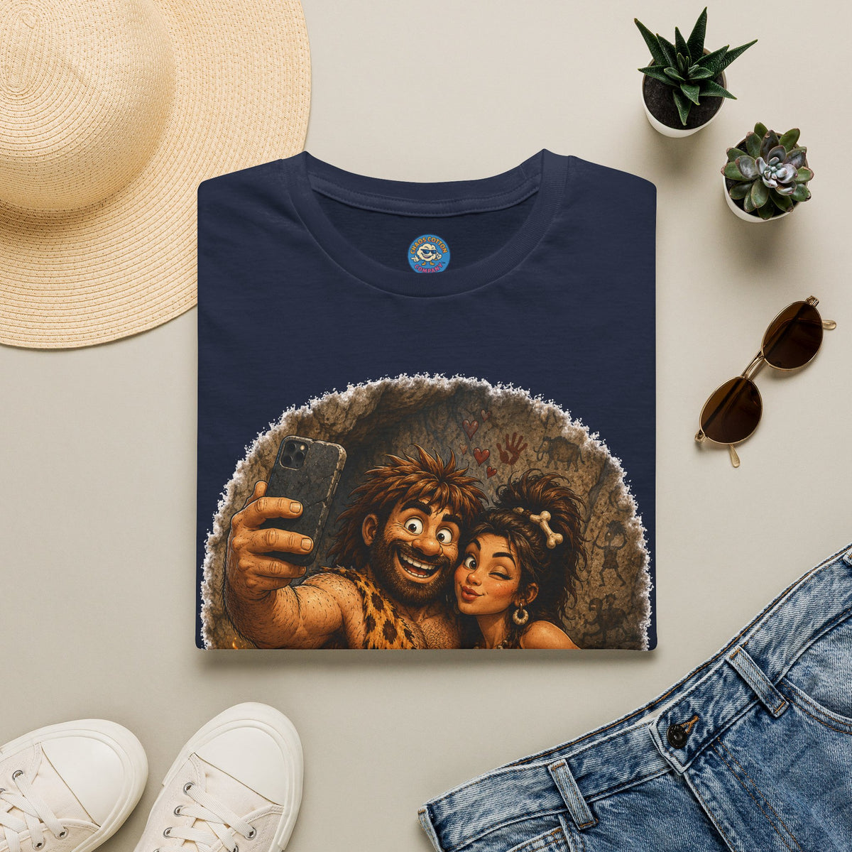 Caveman Couple Selfie T-Shirt