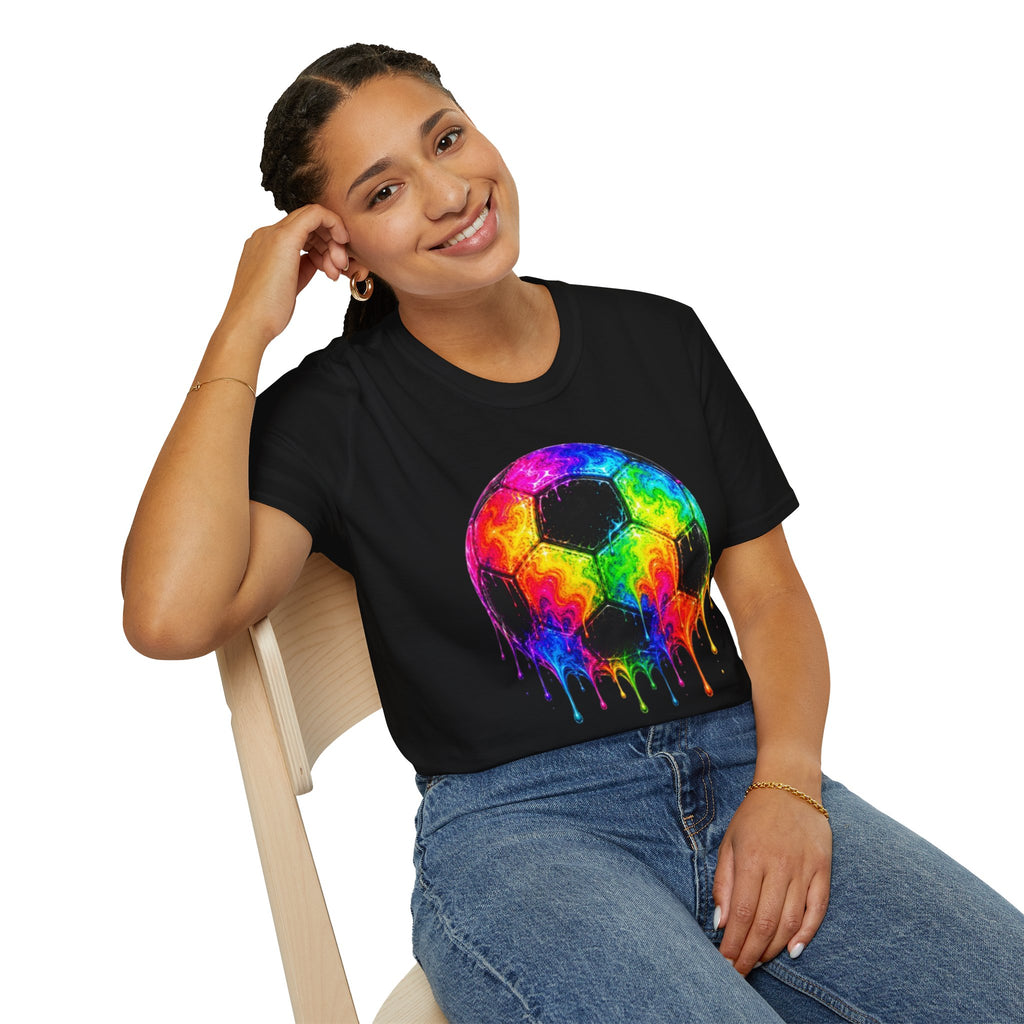 Rainbow Drip Soccer Ball T-Shirt