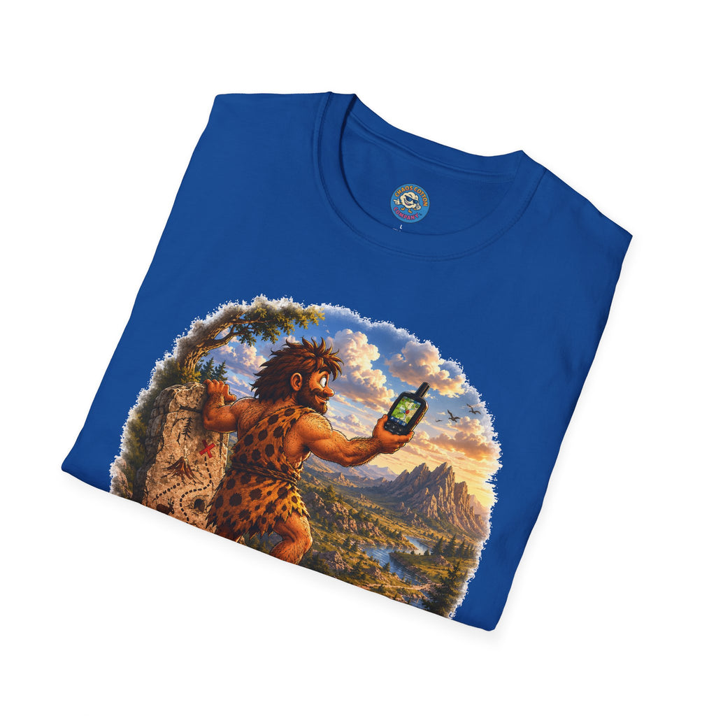 Caveman Using GPS T-Shirt