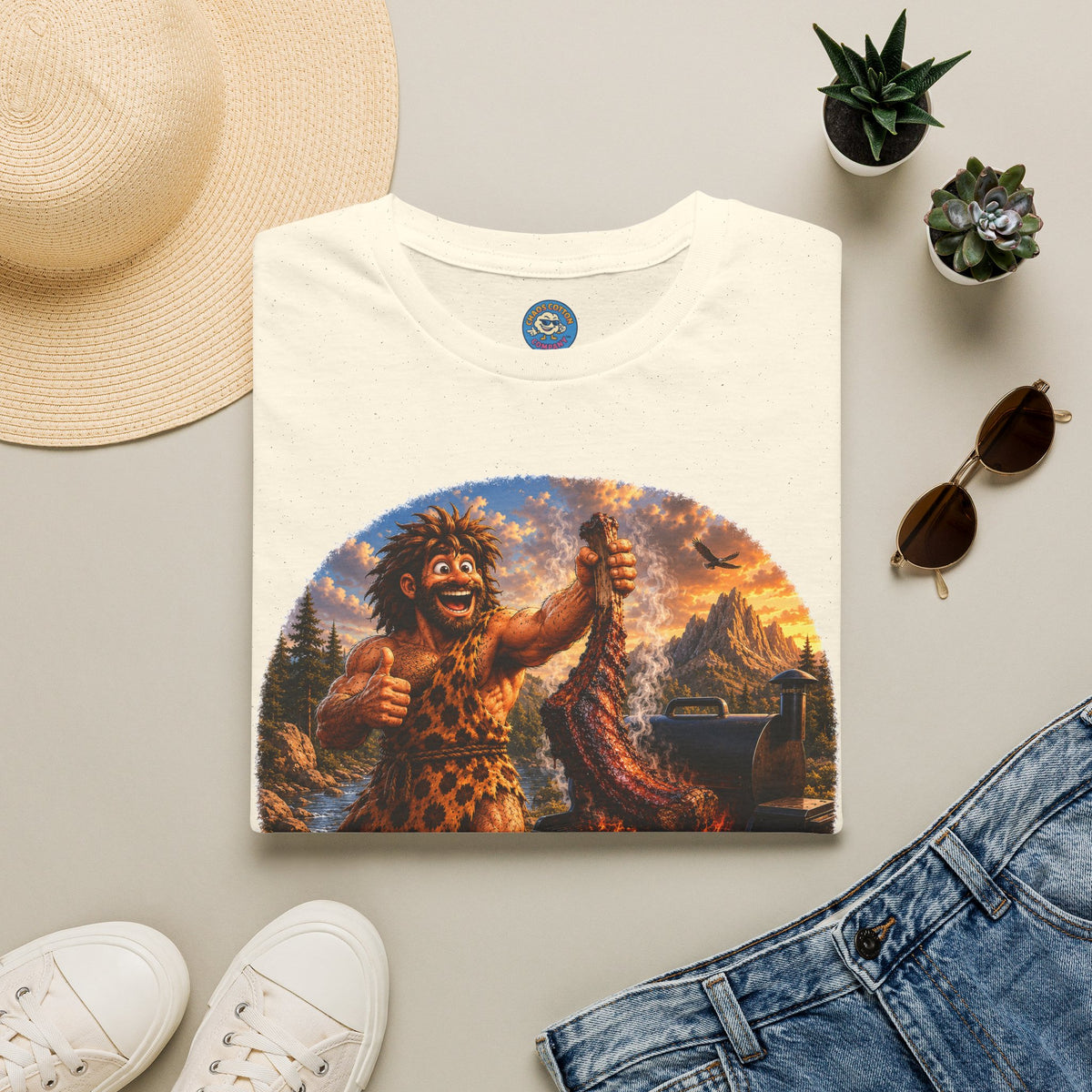 Caveman Grilling T-Shirt
