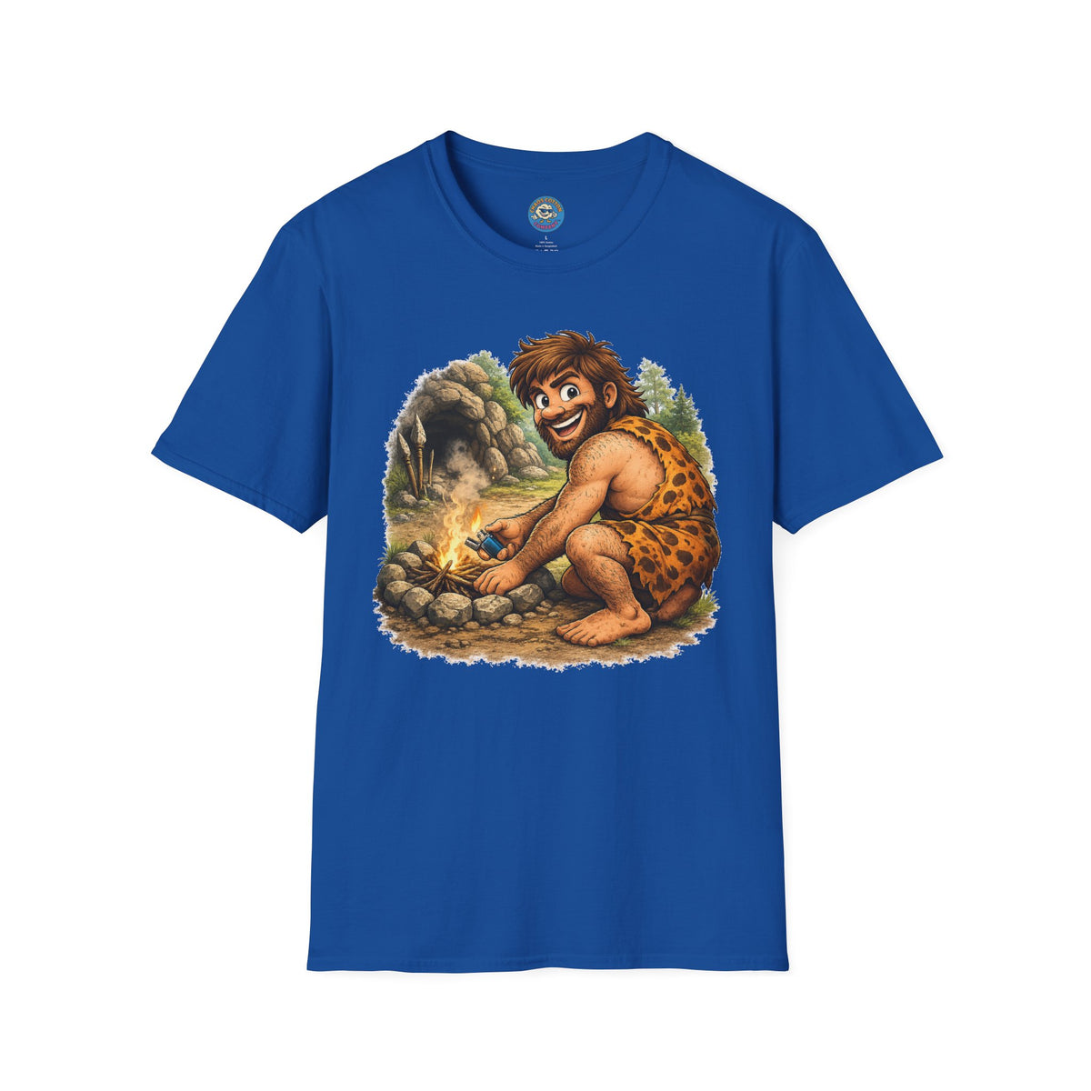 Caveman Discovers a Lighter T-Shirt