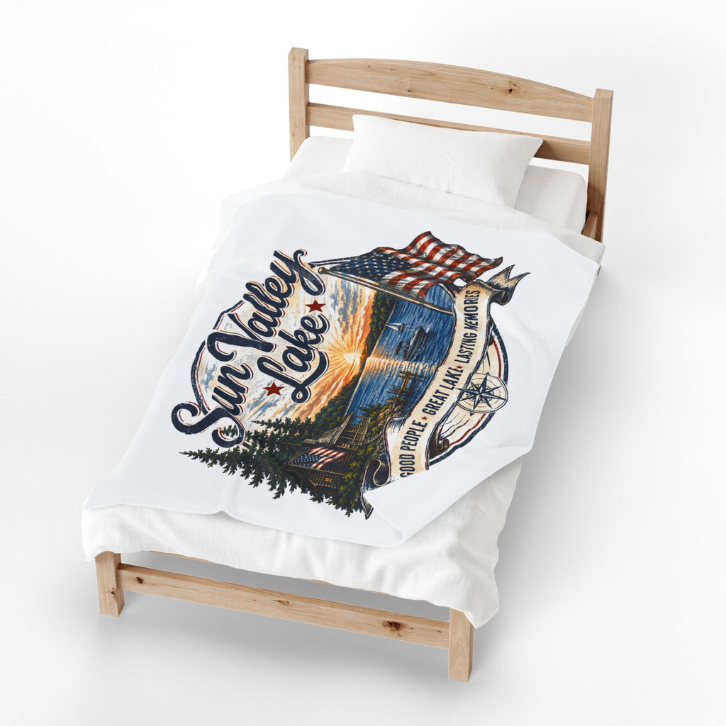 Sun Valley Lake Velveteen Plush Blanket