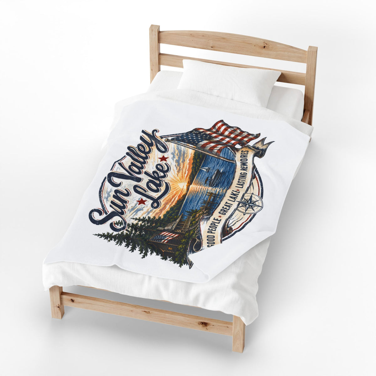 Sun Valley Lake Velveteen Plush Blanket