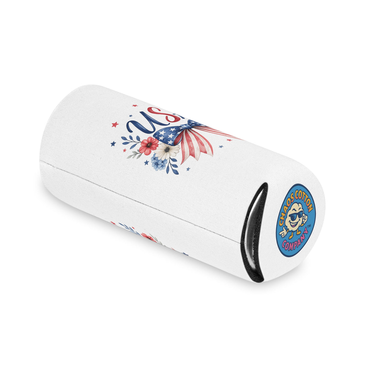 USA Floral Bow Can Cooler