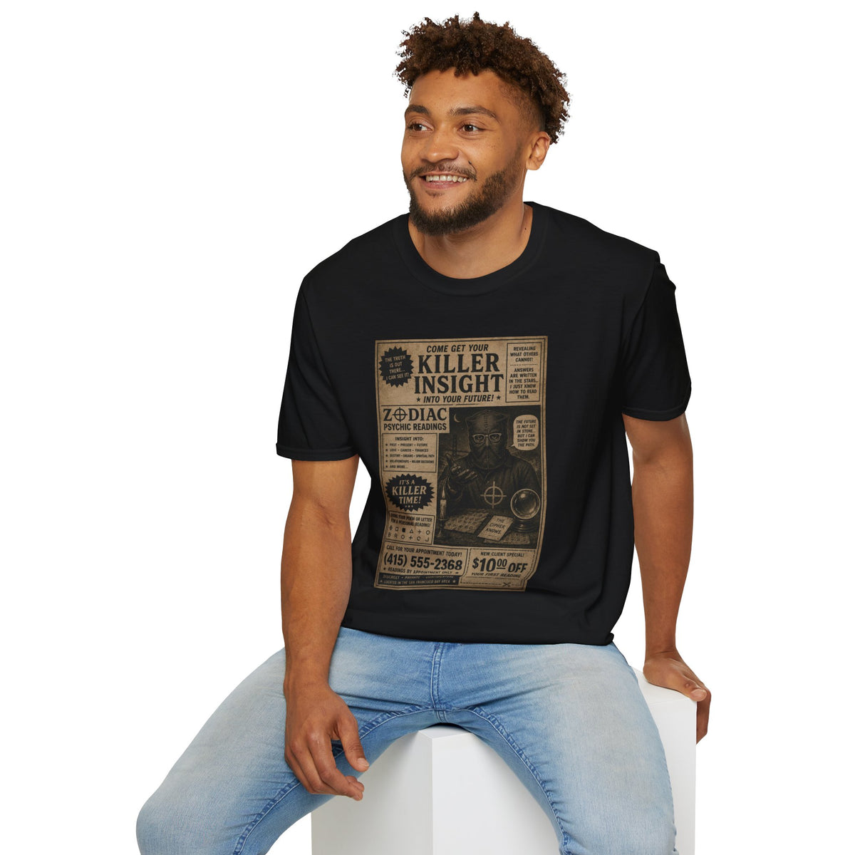 Killer Insight Vintage Newspaper Ad T-Shirt | Zodiac Psychic Readings