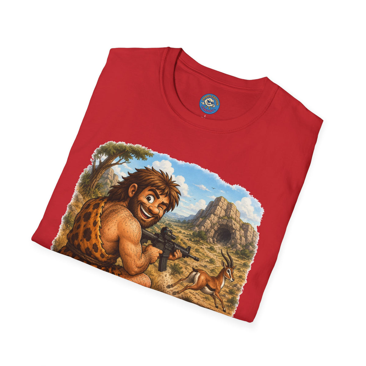 Caveman Hunting with an AR T-Shirt