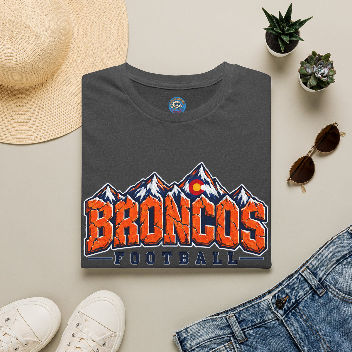 Broncos Football Mountain T-Shirt (V4)