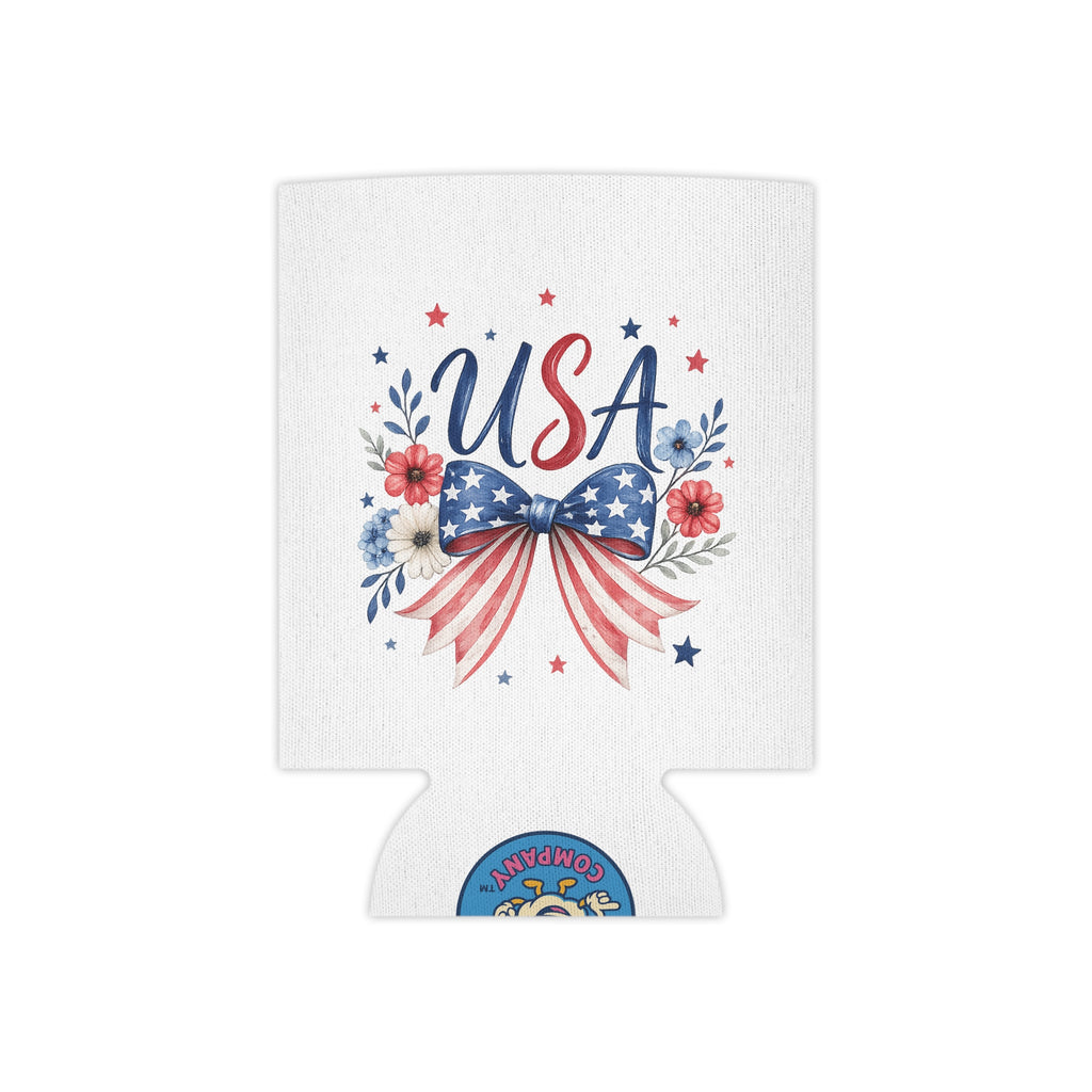 USA Floral Bow Can Cooler