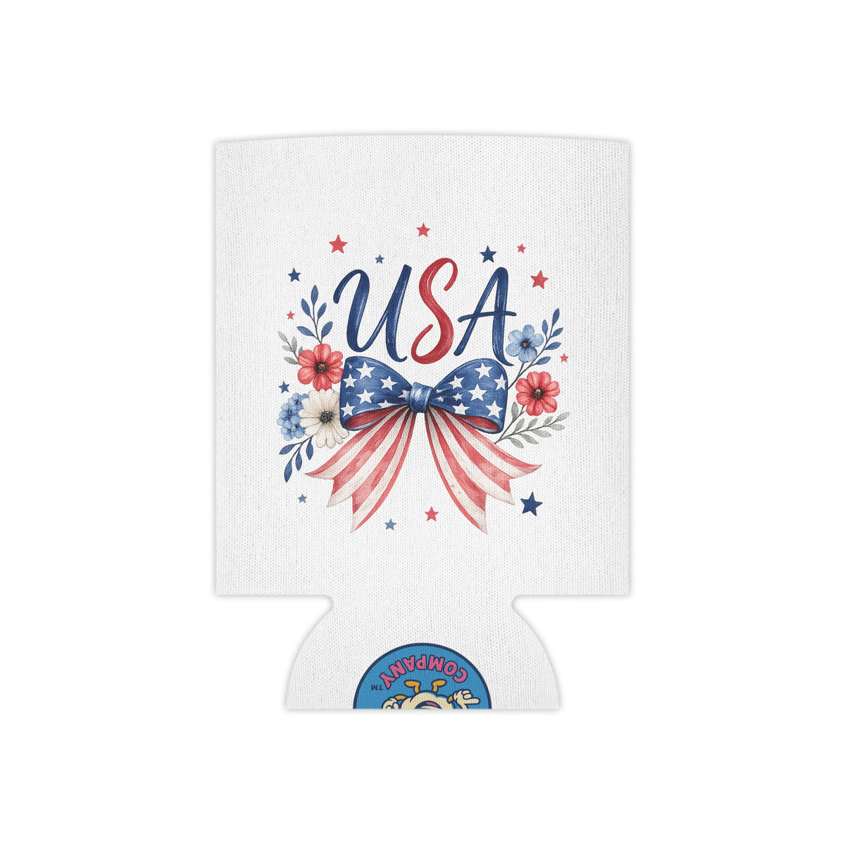 USA Floral Bow Can Cooler