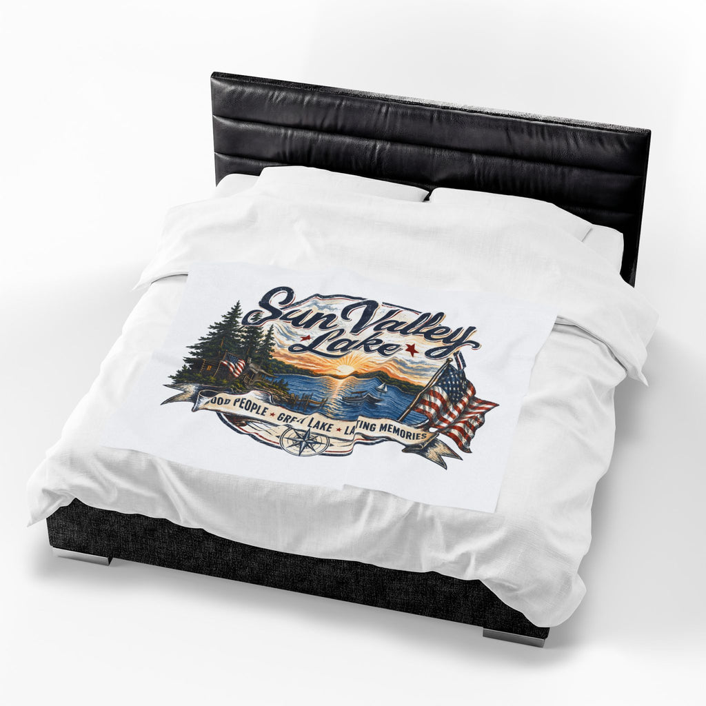 Sun Valley Lake Velveteen Plush Blanket