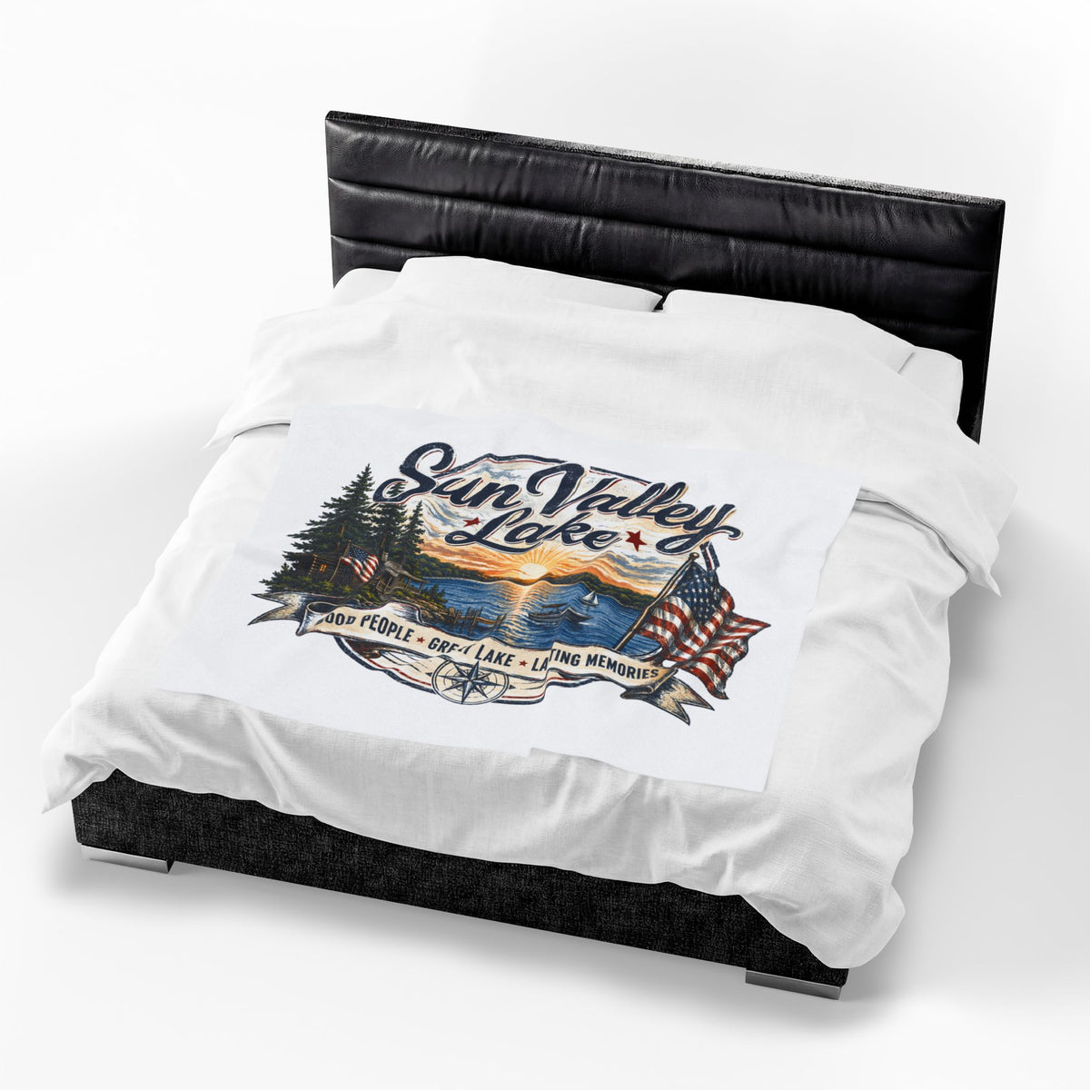 Sun Valley Lake Velveteen Plush Blanket