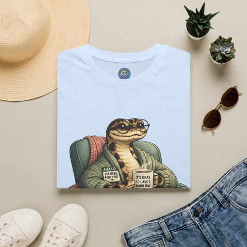 Cozy Snake Holding Mug T-Shirt | It's Okay To Have A Hard Day