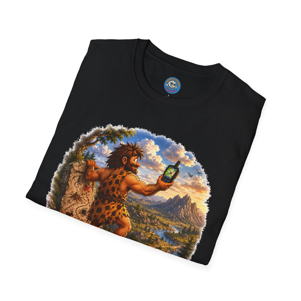 Caveman Using GPS T-Shirt