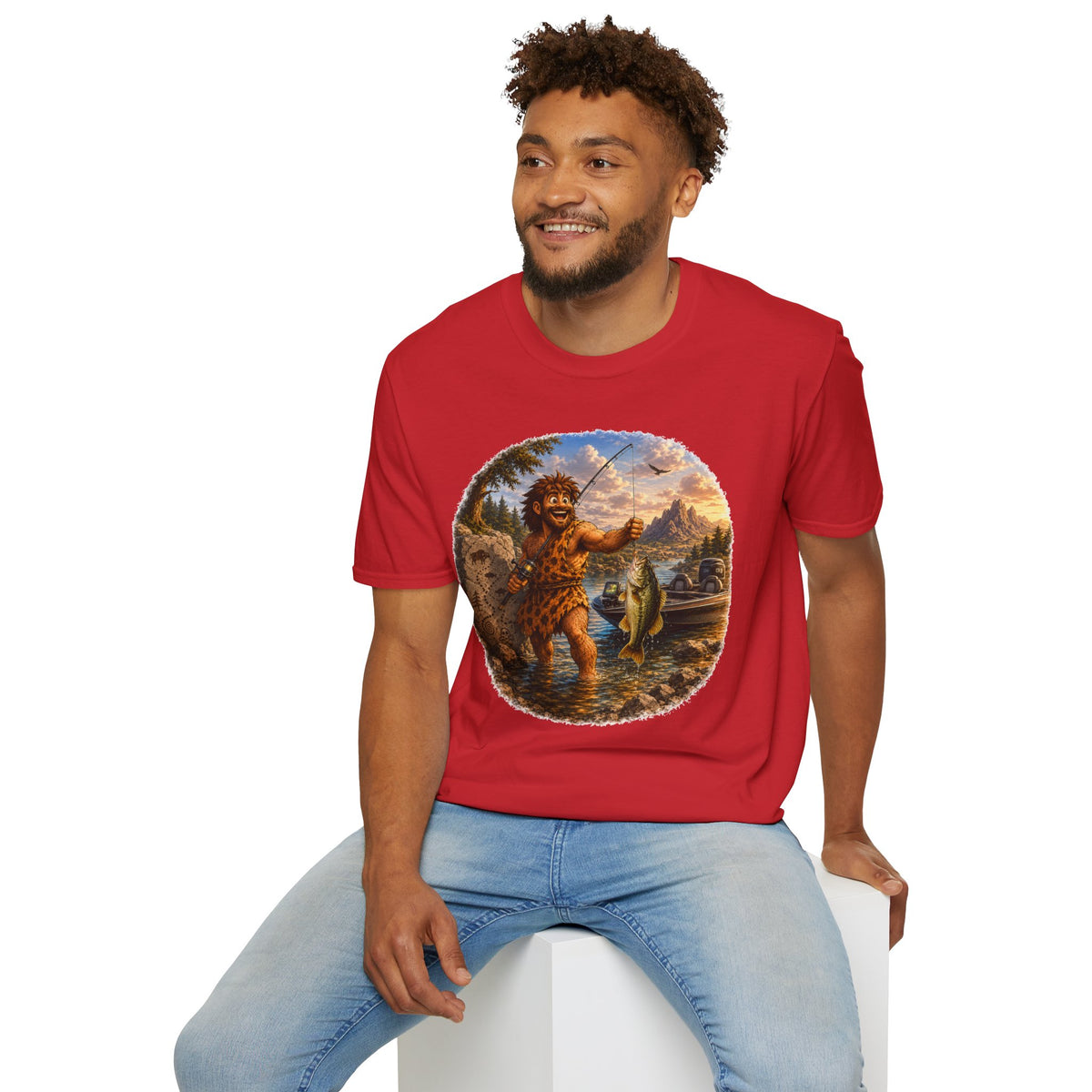 Caveman Goes Fishing T-Shirt