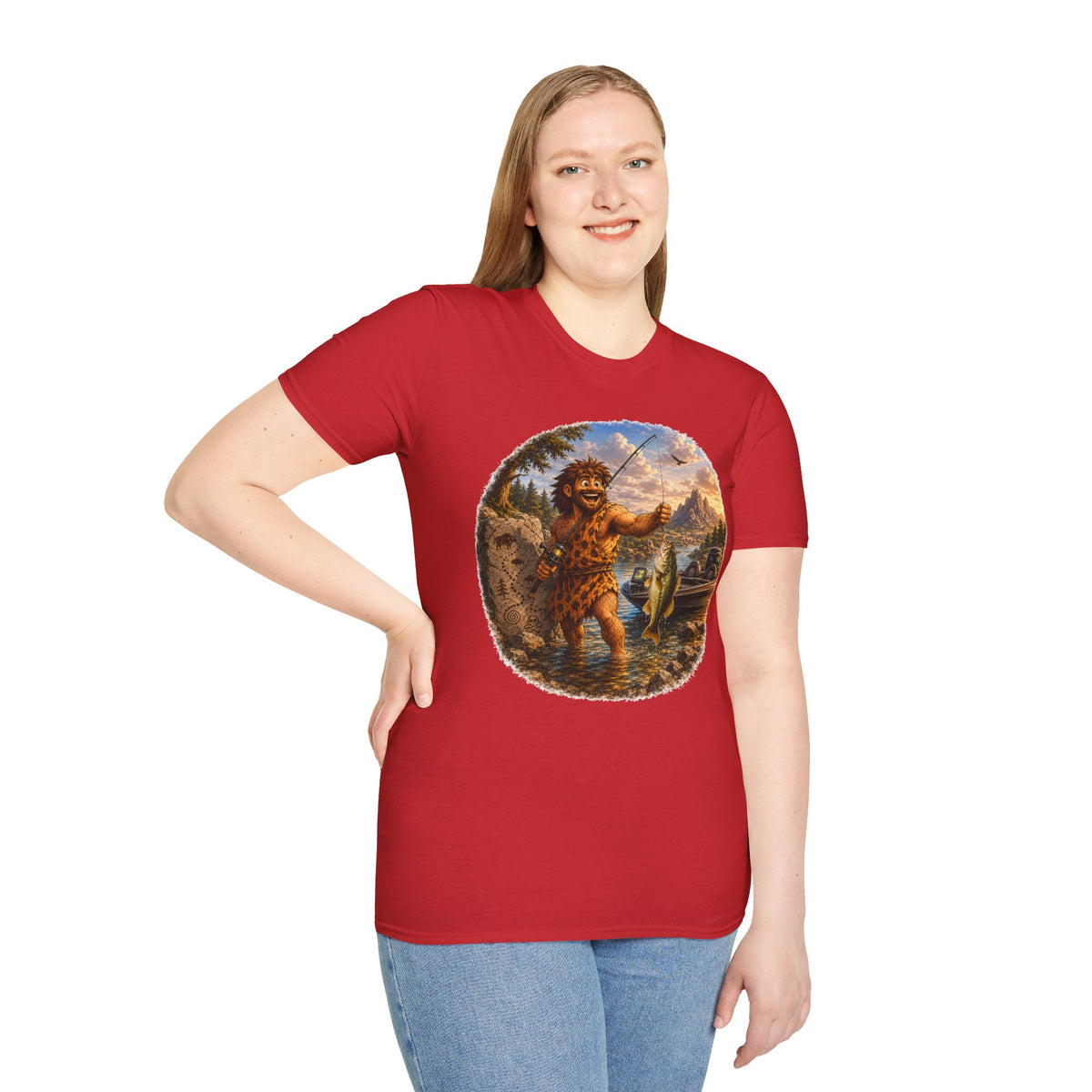 Caveman Goes Fishing T-Shirt