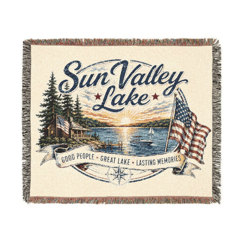 Sun Valley Lake Woven Throw Blanket