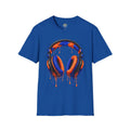 Orange and Blue Drip Headphones T-Shirt