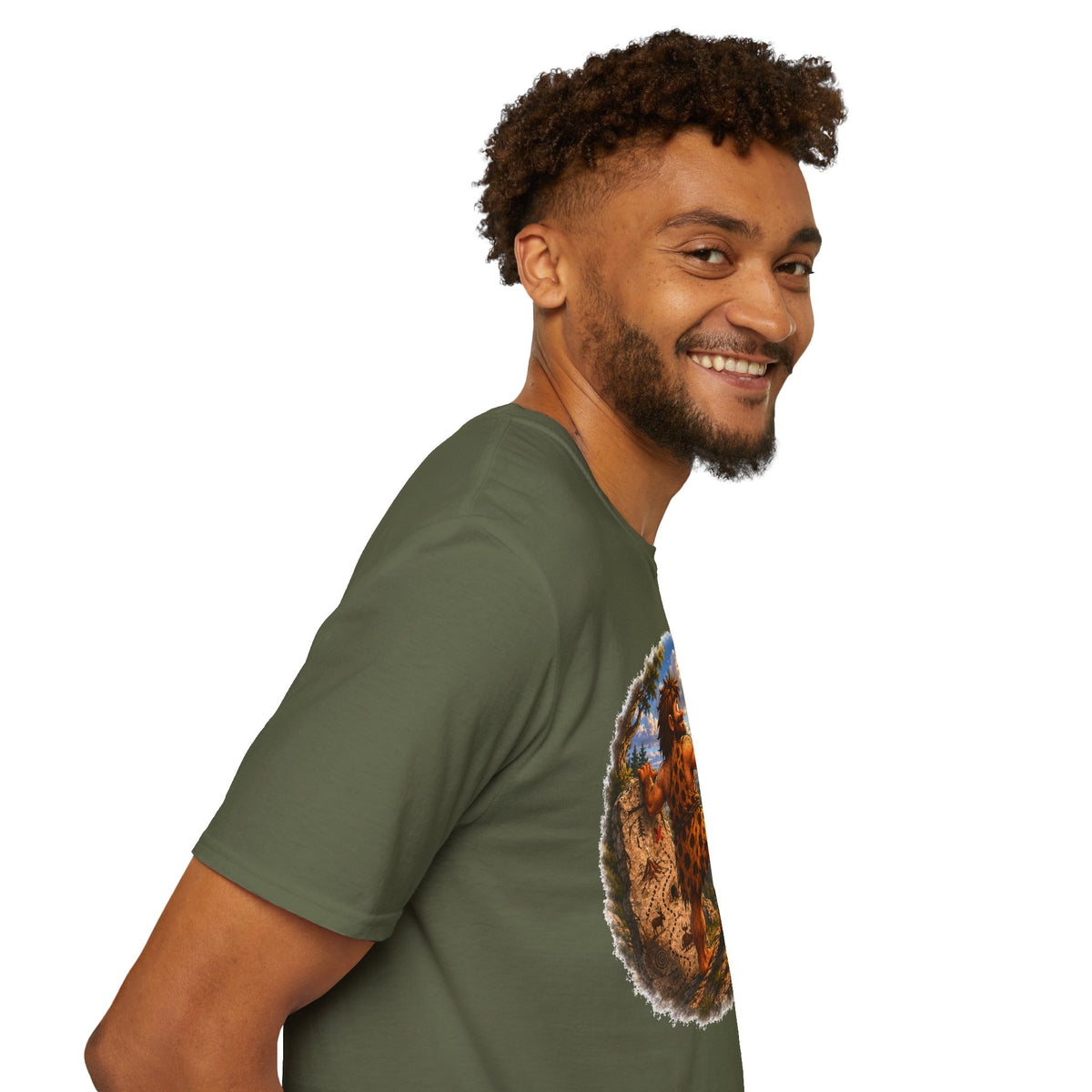 Caveman Using GPS T-Shirt
