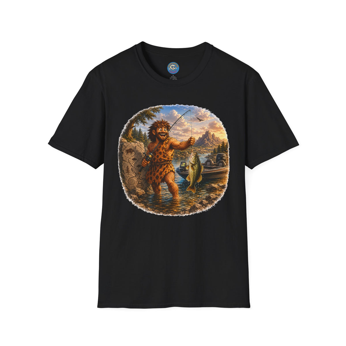 Caveman Goes Fishing T-Shirt