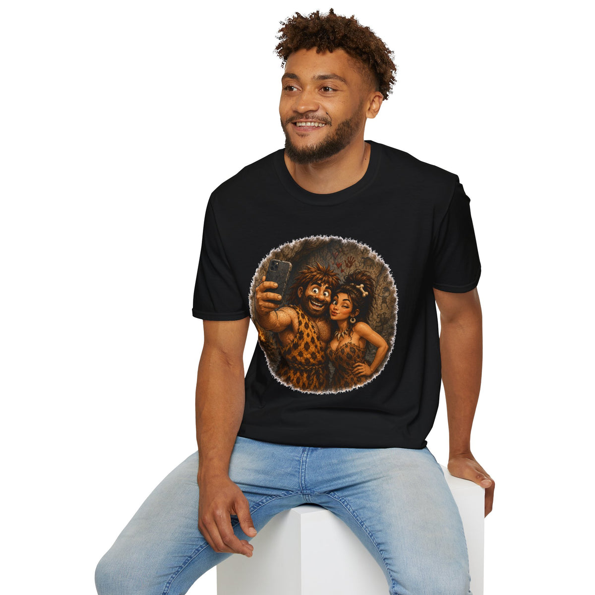 Caveman Couple Selfie T-Shirt