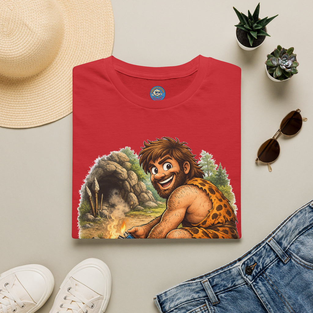 Caveman Discovers a Lighter T-Shirt