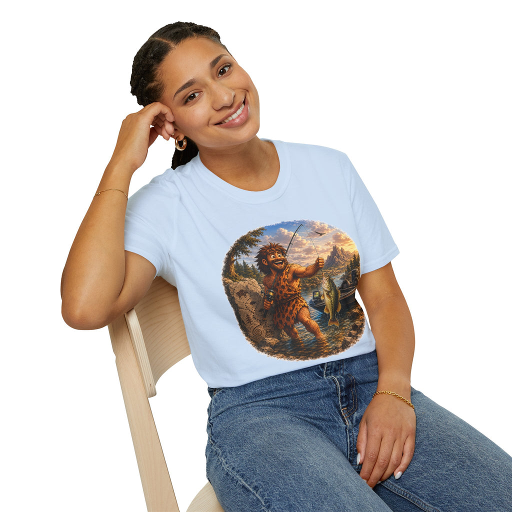 Caveman Goes Fishing T-Shirt